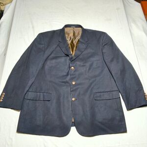 Linea Uomo Mens Blue Wool Twill Blazer 3-Button Single-Breasted 50R